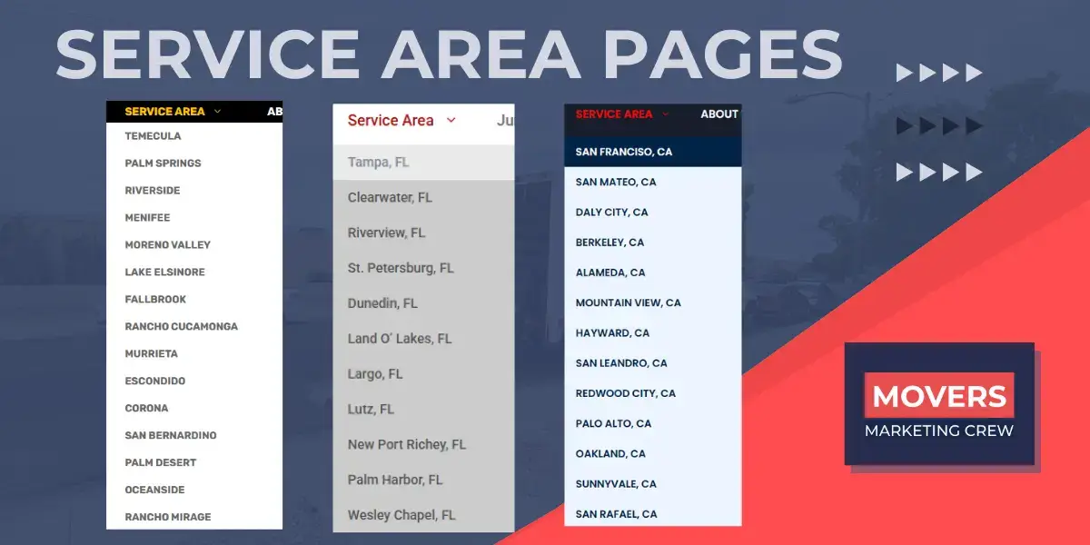 City Specific Service Area Pages