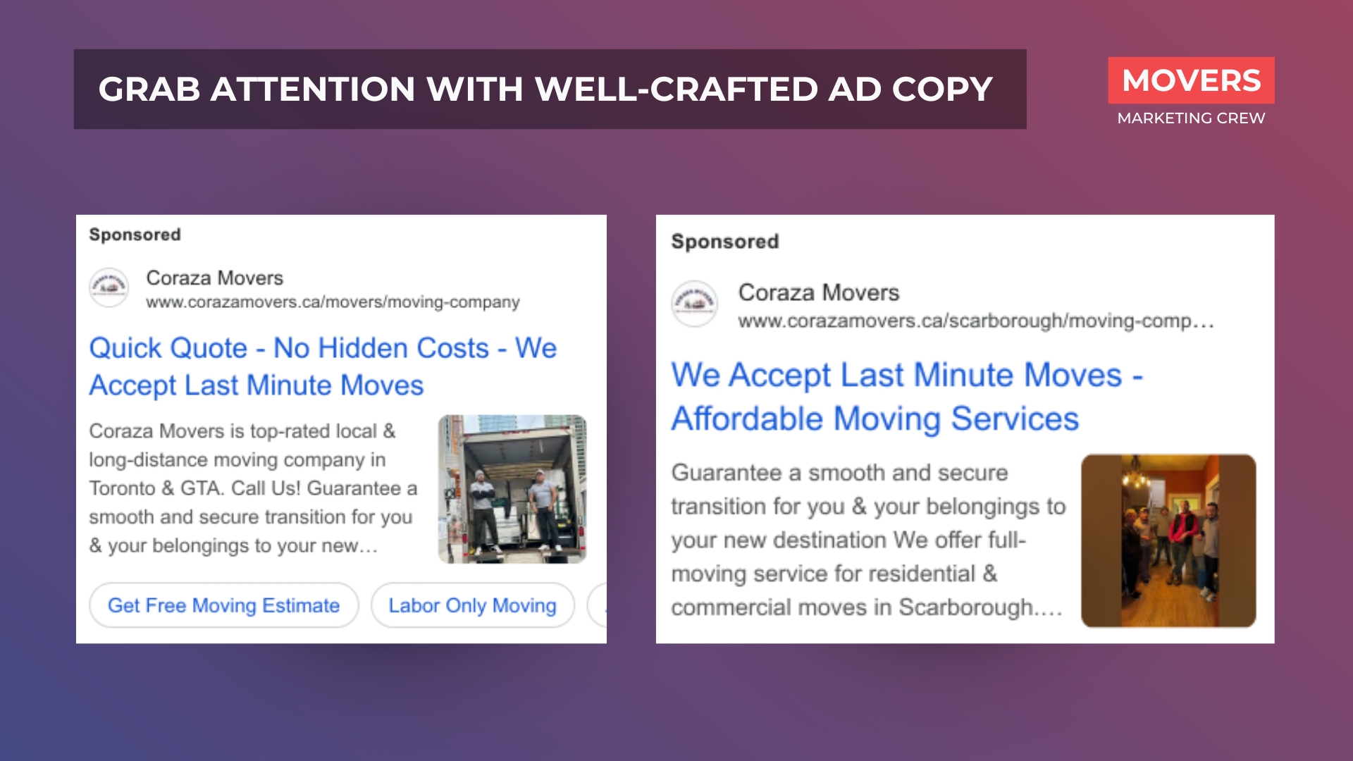 grab attention with well crafted ad copy for moving companies