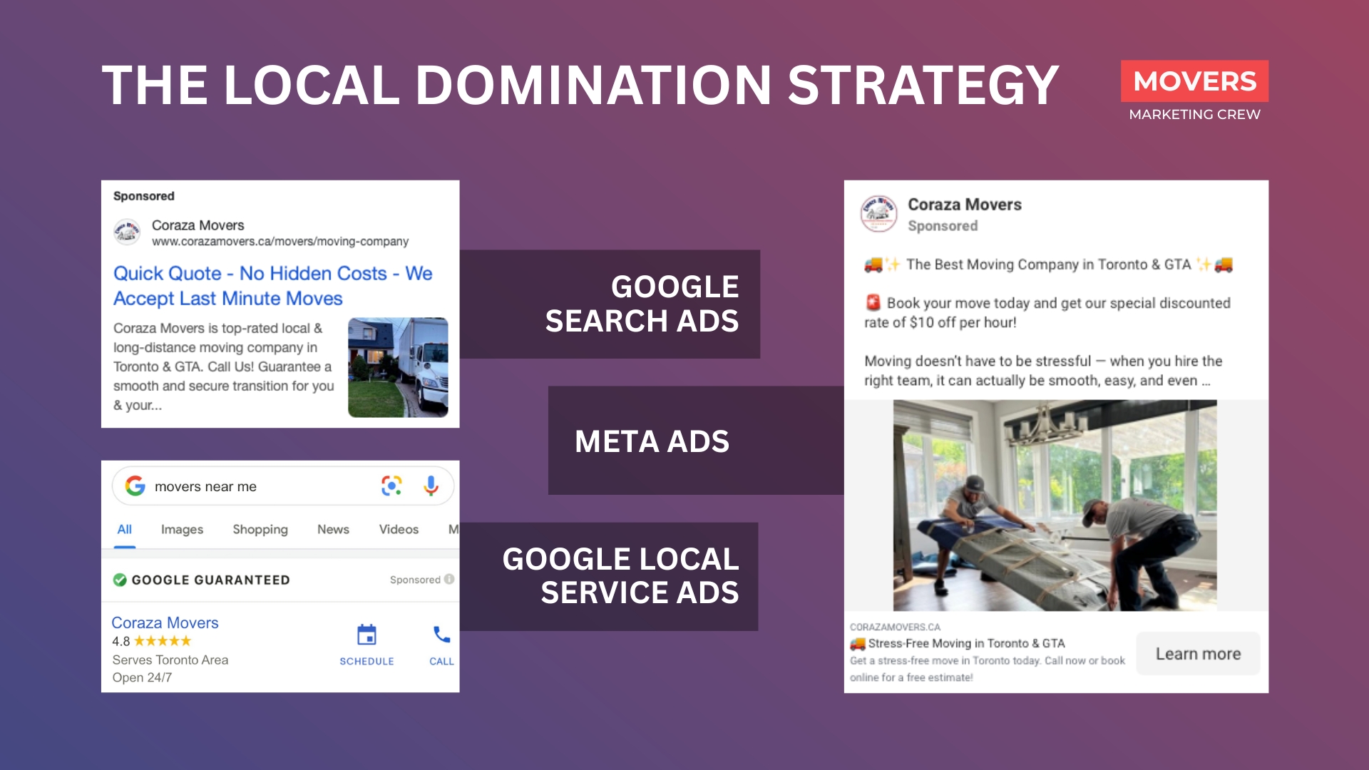 Local domination strategy for moving companies